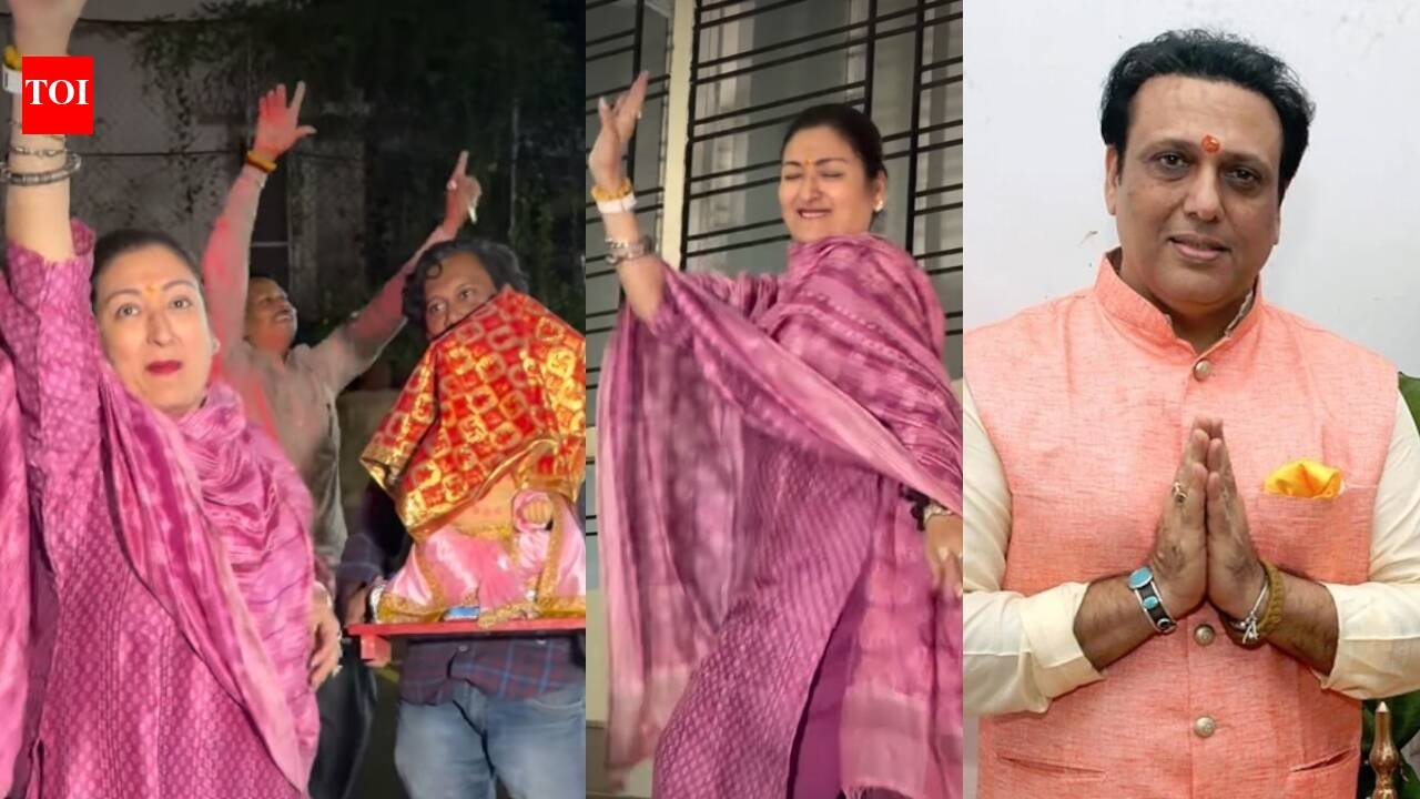 Ganesh Chaturthi: ‘Govinda ji kahan hai?’ Fans question as Sunita Ahuja dances her heart out while welcoming Ganpati Bappa alone at home amid cheating allegations on her husband | Hindi Movie News