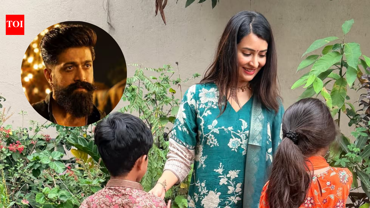Yash’s wife Radhika Pandit shares Ganesh Chaturthi pictures with kids Ayra and Yatharv; fans notice ‘Toxic’ star is missing: ‘Where is our boss?’ | Kannada Movie News