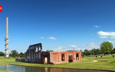 In 2013, an Ohio conservancy bought a 75-acre former glass-factory site; two years later, it reopened as part of a 250-acre park with quarry lakes and a 286-foot smokestack observation tower