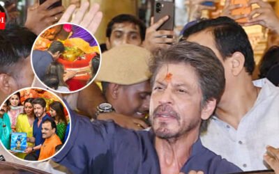 Shah Rukh Khan visits Lalbaugcha Raja with Gauri Khan and Suhana Khan to seek Lord Ganesh’s blessings; joins evening aarti – Video |
