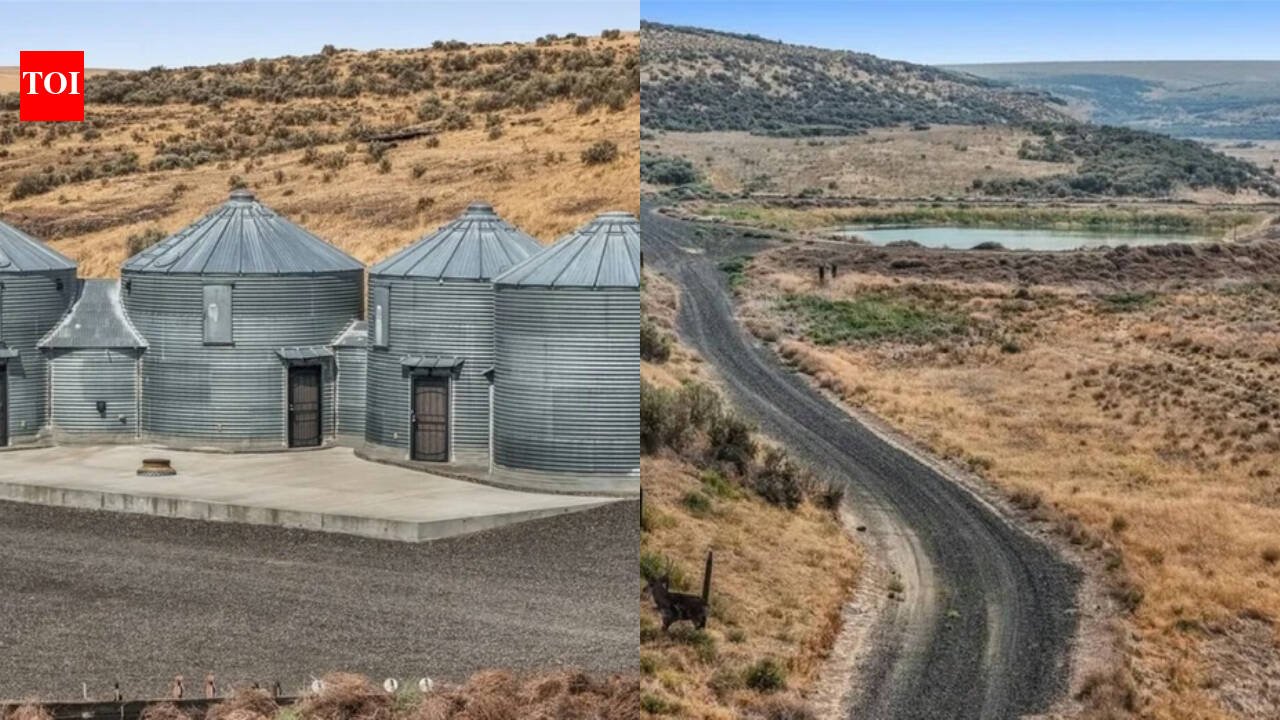 A 386-acre Washington ranch near Odessa, with four grain silos converted into living quarters, a private pond and water rights, has hit the market for 5,000