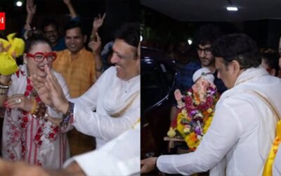 Ganesh Visarjan throwback: When Govinda, Ssunita Ahuja danced together; Yashvrdhan performed aarti; family chanted ‘Ganpati Bappa Morya’ | Hindi Movie News