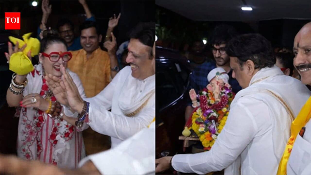 Ganesh Visarjan throwback: When Govinda, Ssunita Ahuja danced together; Yashvrdhan performed aarti; family chanted ‘Ganpati Bappa Morya’ | Hindi Movie News