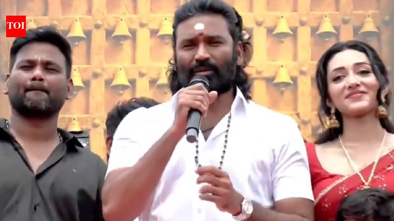 Dhanush begins ‘D56’ shoot with grand pooja at Maranadu Karuppanasamy temple in Sivaganga; fans gather in large numbers as actor says ‘go home safely’ amid camera dispute | Tamil Movie News