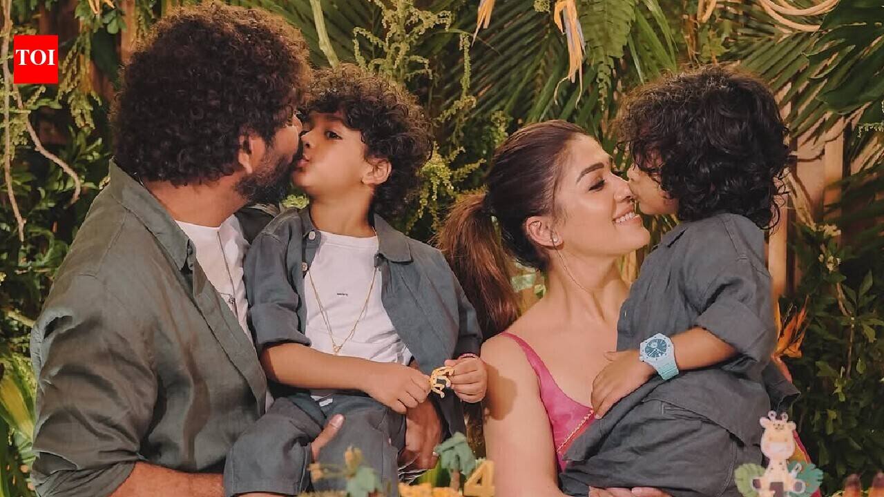 Nayanthara-Vignesh Shivan celebrate twins Uyir-Ulagam’s 4th birthday; jungle-themed party pics go viral |