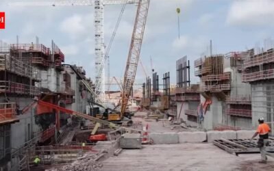 Michigan’s $3.219 billion Soo Locks project has reached 50% of its final phase, on track for completion by 2030; crews will use 400,000 cubic yards of concrete, enough for a sidewalk from Sault Ste. Marie to Orlando