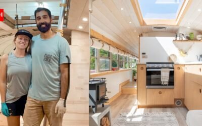This Canadian couple bought a retired school bus for $7,200; after a year and $30,000 in renovations, it became a full-sized home with a king bedroom, kitchen, bathroom and solar power | World News