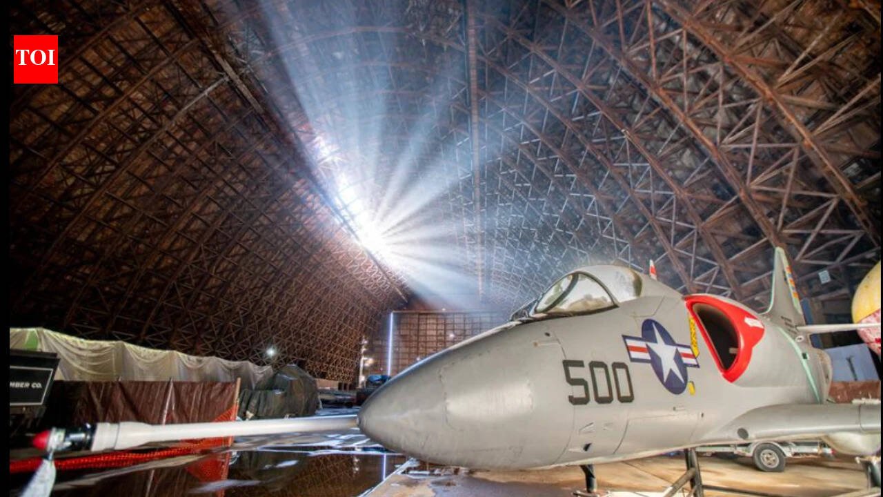 An 83-year-old Oregon blimp hangar was sold for  after a storm tore a 200-foot hole in its roof; after nearly 10 months shut, the air museum inside is now set to reopen on October 29