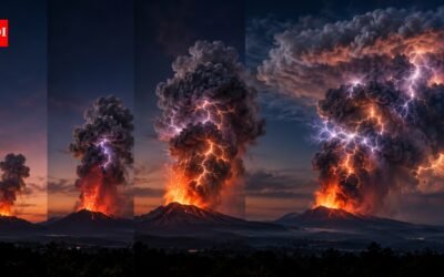 Scientists compared lightning from 16 major eruptions between 2010 and 2024 and found it usually peaked 0.5 to 2 hours after the first flash, averaging 1.1 hours, while wider ash plumes kept it going longer |