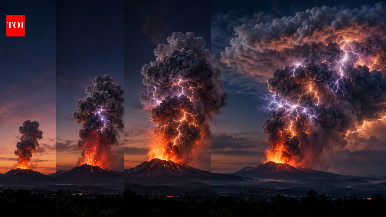 Scientists compared lightning from 16 major eruptions between 2010 and 2024 and found it usually peaked 0.5 to 2 hours after the first flash, averaging 1.1 hours, while wider ash plumes kept it going longer |