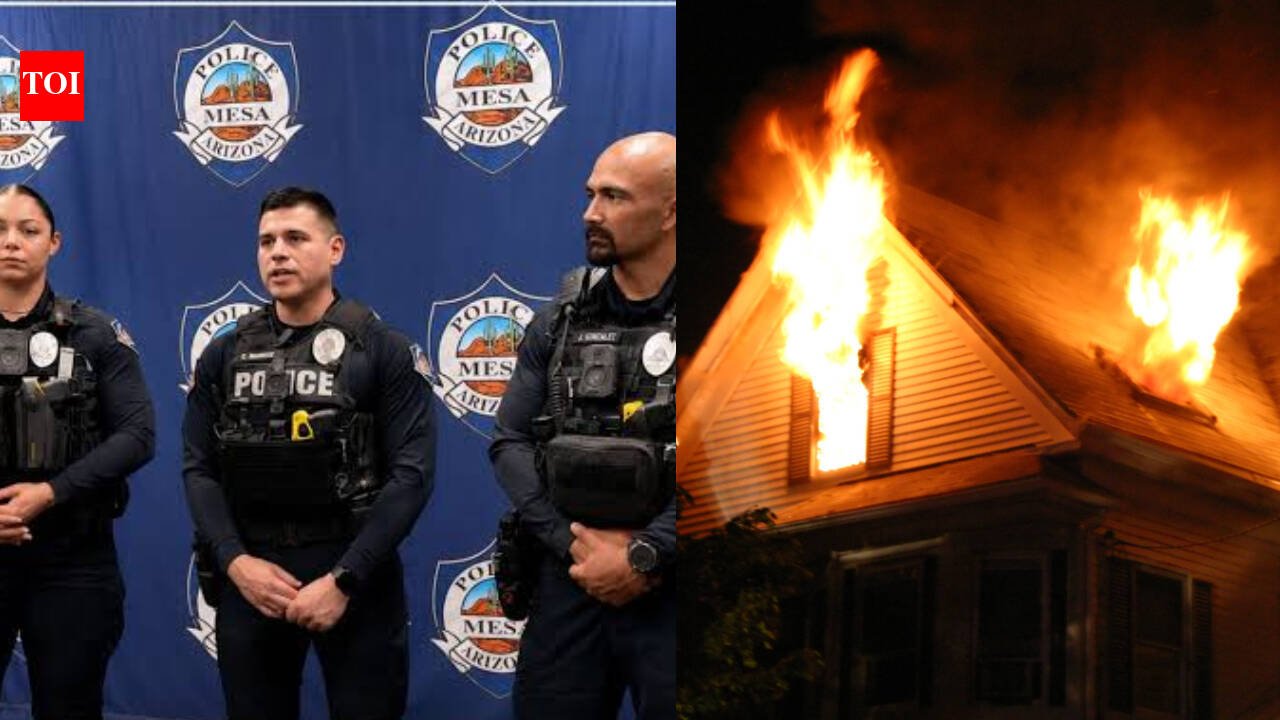 Four Virginia police officers crawled through a smoke-filled house to pull an unconscious man from a burning bedroom; three needed hospital treatment, and all four have received bravery awards