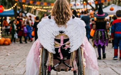 A 9-year-old Florida girl worried her wheelchair would get in the way of her Halloween dream; 25 eighth-grade STEM students turned it into an angel throne with wings, lights and her favourite colours
