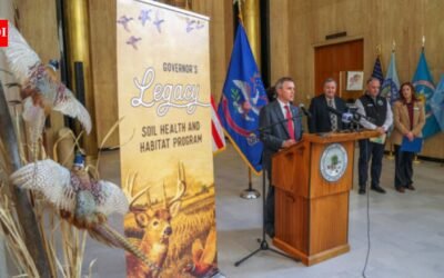 A North Dakota farmer enrolled 35 acres of erosion-prone land in a grassland programme; planting grass instead of crops is set to earn him $150 per acre, or $5,250 every year for five years