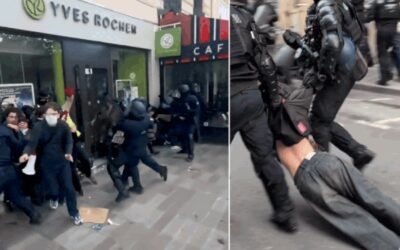Protesters dragged, knocked down: French police charges right into crowd; watch
