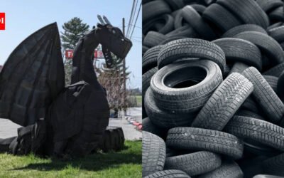 A Pennsylvania tire-shop worker turned discarded rubber into a prize-winning parade lion, then built an eight-foot, 700-pound fire-breathing dragon that won first prize and became a roadside attraction