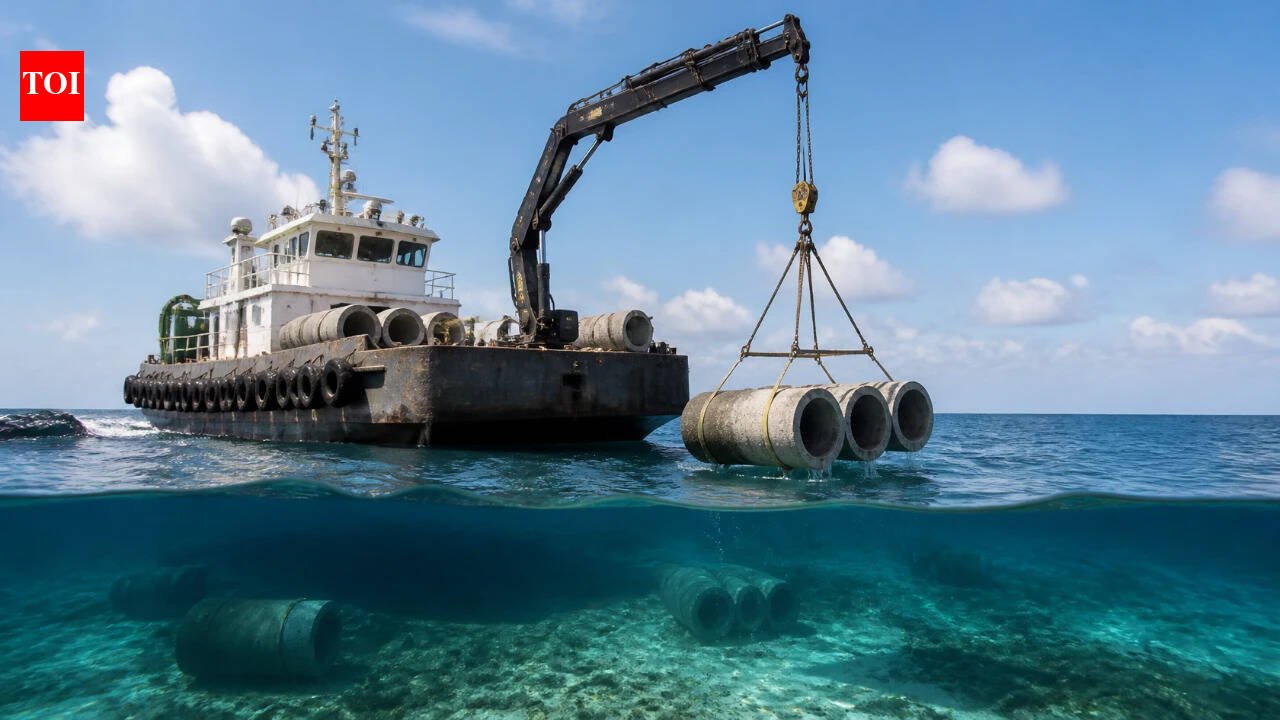 Nearly 200 unwanted concrete pipes and culverts were lowered into the Atlantic off Jacksonville in 2026; instead of being dumped on land, the pieces now form a new fish habitat roughly 90 feet below the water