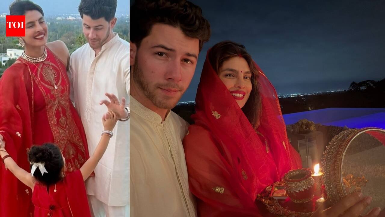 Priyanka Chopra says Nick Jonas made sure to set up his tour to be home for ‘Karwa Chauth’, drops adorable PICS with Malti Marie: ‘No one like my guy’ | Hindi Movie News