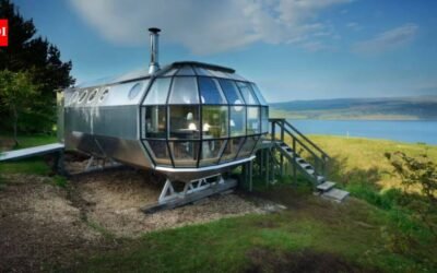 A silver airship-shaped cabin became one of Scotland’s most unusual holiday rentals; now AirShip 002 and two neighbouring retreats, a business grossing around £100,000 a year, are listed for over £750,000